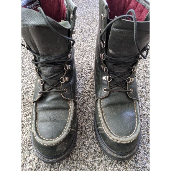 Green Leather Gore-Tex Lined Work Hunting Boots Thinsulate Mens Size 10 D - Picture 2 of 8